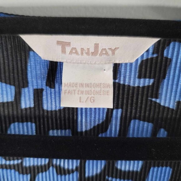 Tanjay Royal blue and black accordion style blouse. - Picture 7 of 10